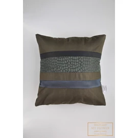 Kis díszpárnahuzat - Méregzöld, sötétkék, teknős mintás