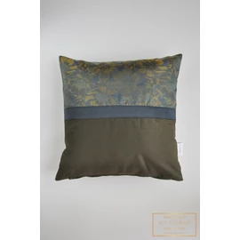 Kis díszpárnahuzat - Méregzöld, sötétkék, virág mintás