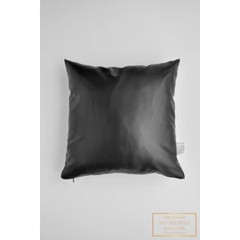 Kis díszpárnahuzat - Fekete műbőr