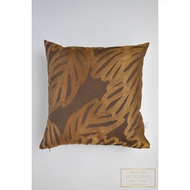 Kocka díszpárnahuzat - Barna, arany mintás