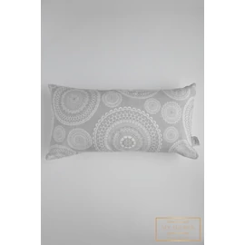 Hosszúkás díszpárnahuzat - Szürke, fehér mandala mintás