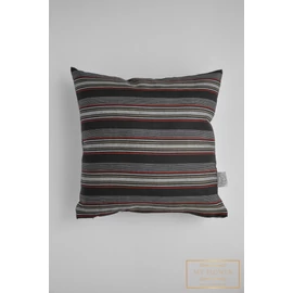 Kis díszpárnahuzat - Fekete, színes csíkos