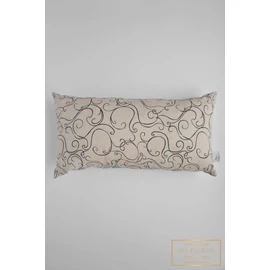 Hosszúkás díszpárnahuzat - Bézs, fekete íves mintával 