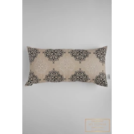 Hosszúkás díszpárnahuzat - Bézs, fekete mandala mintás