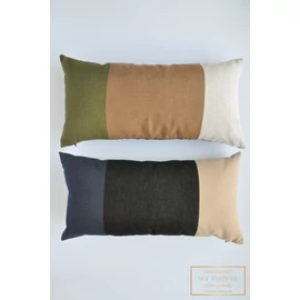 Hosszúkás díszpárnahuzat - 6 színű csíkos 