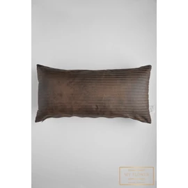 Hosszúkás díszpárnahuzat - Barna redőzött műbőr