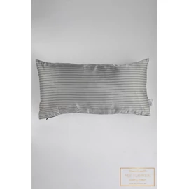 Hosszúkás díszpárnahuzat - Ezüst, fekete csíkos