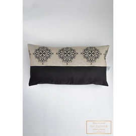 Hosszúkás díszpárnahuzat - Bézs, fekete mandala mintás