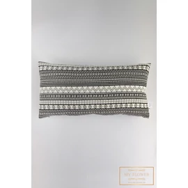 Hosszúkás díszpárnahuzat - Fekete, fehér, inka mintás