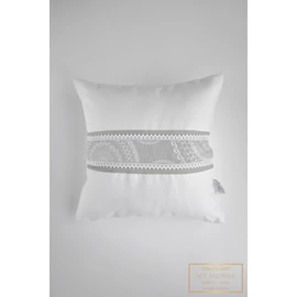 Kis díszpárnahuzat - Fehér, szürke mintás