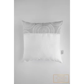 Kis díszpárnahuzat - Fehér, szürke mintás