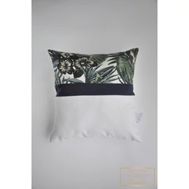 Kis díszpárnahuzat - Fehér, kék, zöld mintás