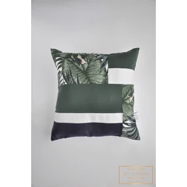 Kis díszpárnahuzat - Fehér, kék, zöld mintás