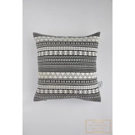 Kis díszpárnahuzat - Fekete, fehér, inka mintás