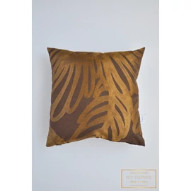 Kis díszpárnahuzat - Barna, arany mintás
