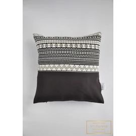 Kis díszpárnahuzat - Fekete, fehér, inka mintás