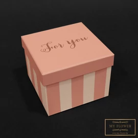 'For You' rózsaszín csíkos díszdoboz
