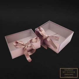 Delux rosegold díszdoboz műanyag kinyitható tetővel és masnival - Kicsi