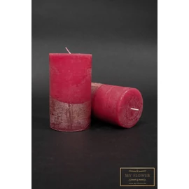 Meggyvörös gyertya rosegold mintával - Nagy