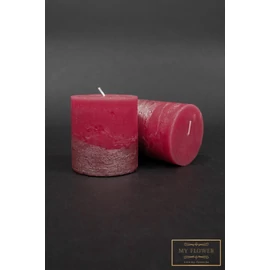 Meggyvörös gyertya rosegold mintával - Kicsi