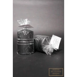 Fekete gyertya strasszköves díszcsíkkal - Kicsi