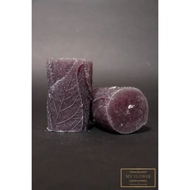 Padlizsán színű levél mintájú gyertya