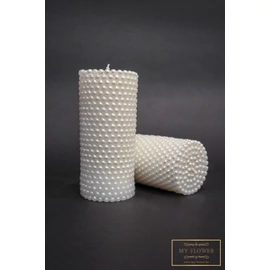 Gyöngyház gyöngy mintás gyertya