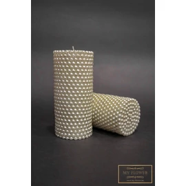 Pezsgő gyöngy mintás gyertya