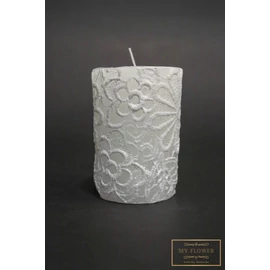 Fehér csipke mintás gyertya