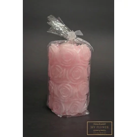 Rózsaszín rózsa mintás gyertya