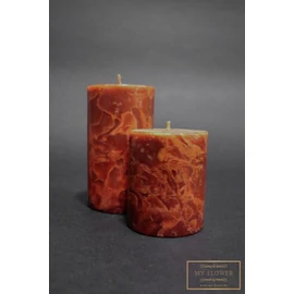 Rozsda márvány mintás gyertya 2db