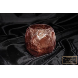 Rozsda színű fagyos üveg mécsestartó - Nagy