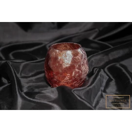 Rozsda színű fagyos üveg mécsestartó - Kicsi