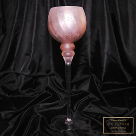 Rosegold kehely alakú üveg gyertyatartó - Nagy