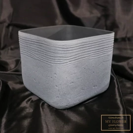 Szürkéskék kocka virágcserép